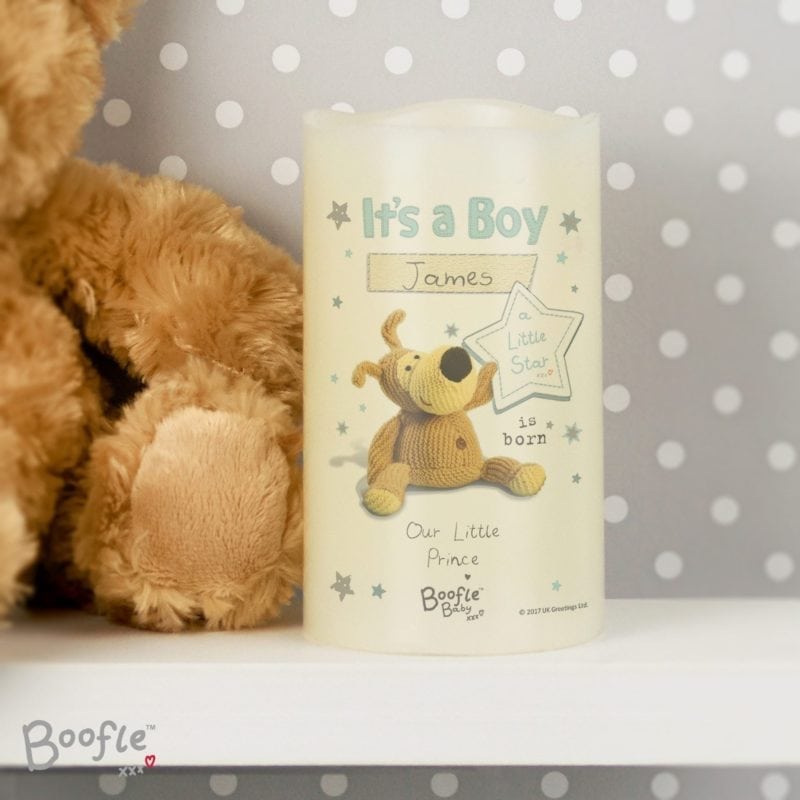 Personalised Boofle It's a Boy Nightlight LED Candle