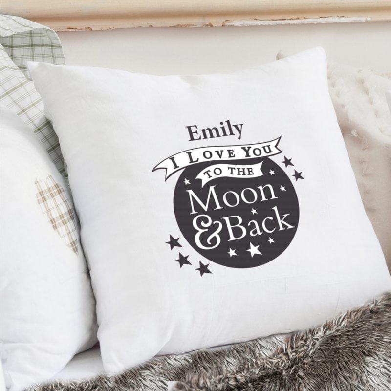 Personalised To the Moon and Back...Cream Cushion Cover