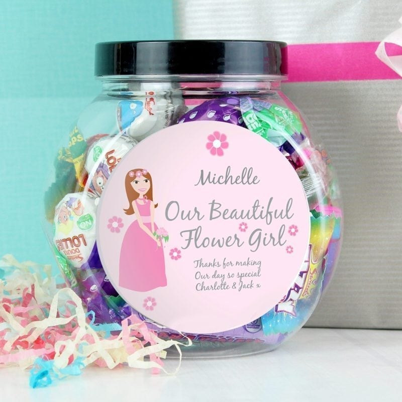 Personalised Fabulous Flowergirl Sweet Jar