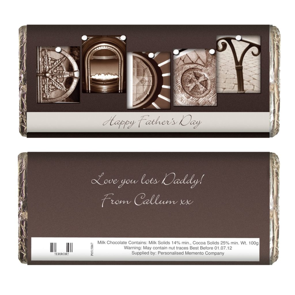 Personalised Affection Art Daddy Milk Chocolate Bar