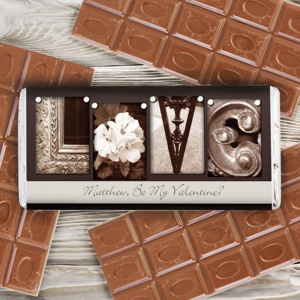 Personalised Affection Art Love Milk Chocolate Bar