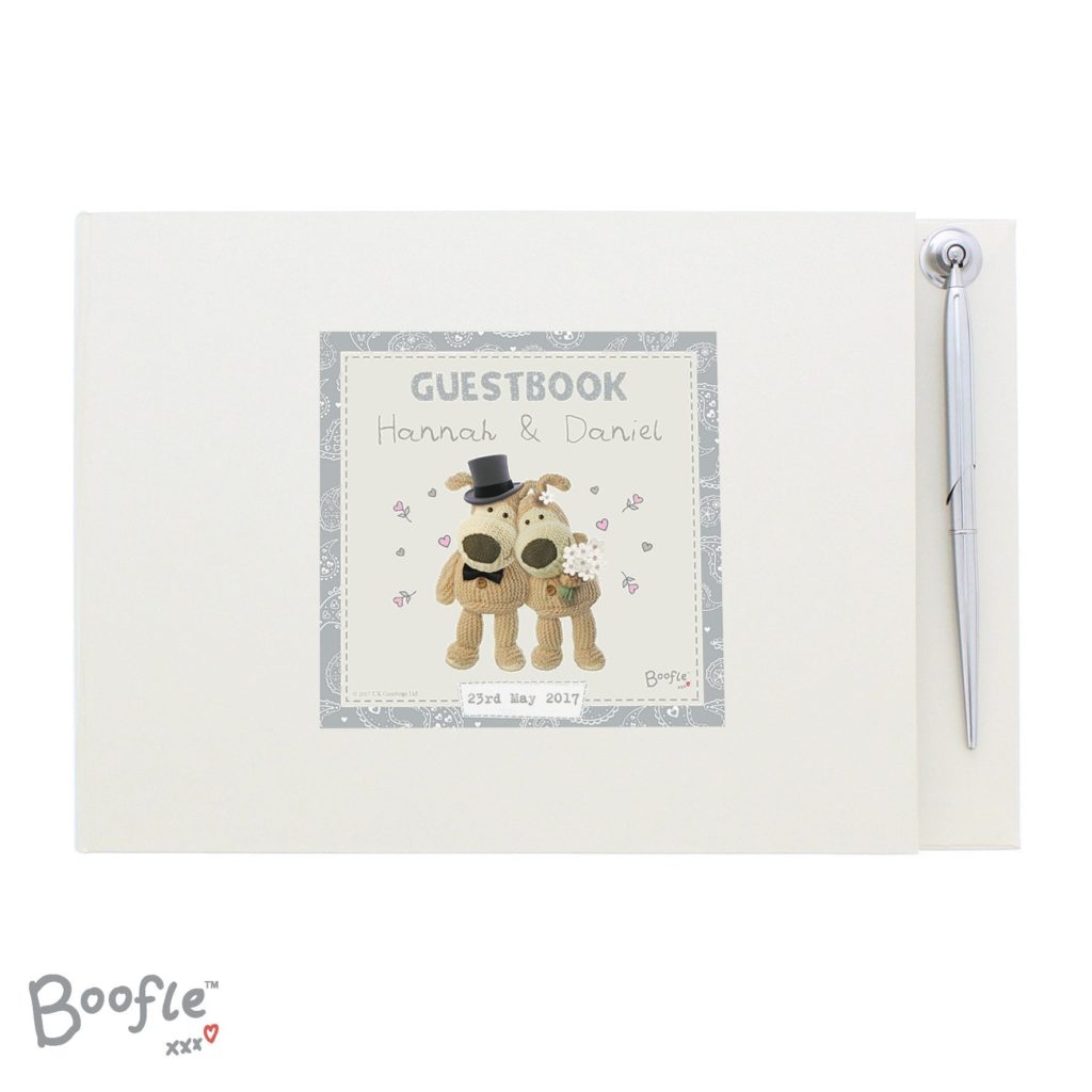 Personalised Boofle Wedding Guest Book & Pen