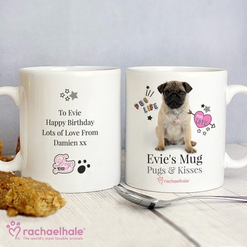 Personalised Rachael Hale Doodle Pug Mug
