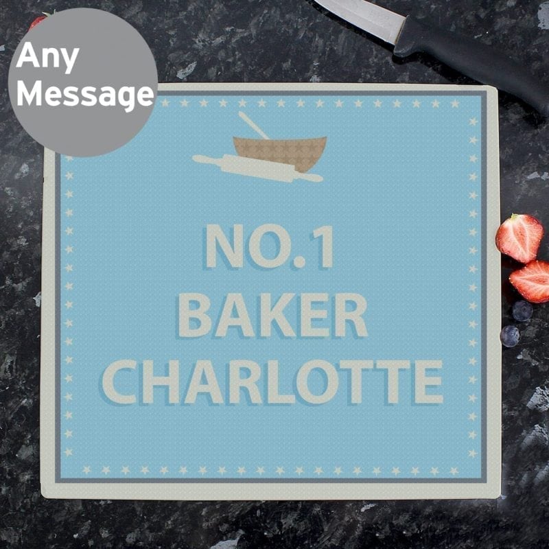 Personalised Baker Glass Chopping Board