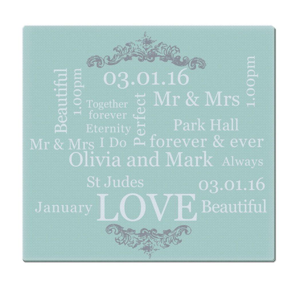 Personalised Typography Glass Chopping Board
