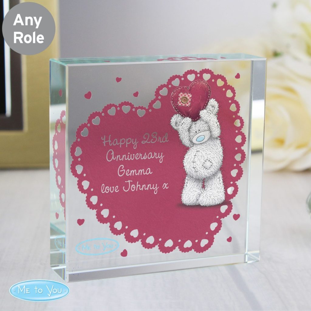 Personalised Me To You Heart Large Crystal Token