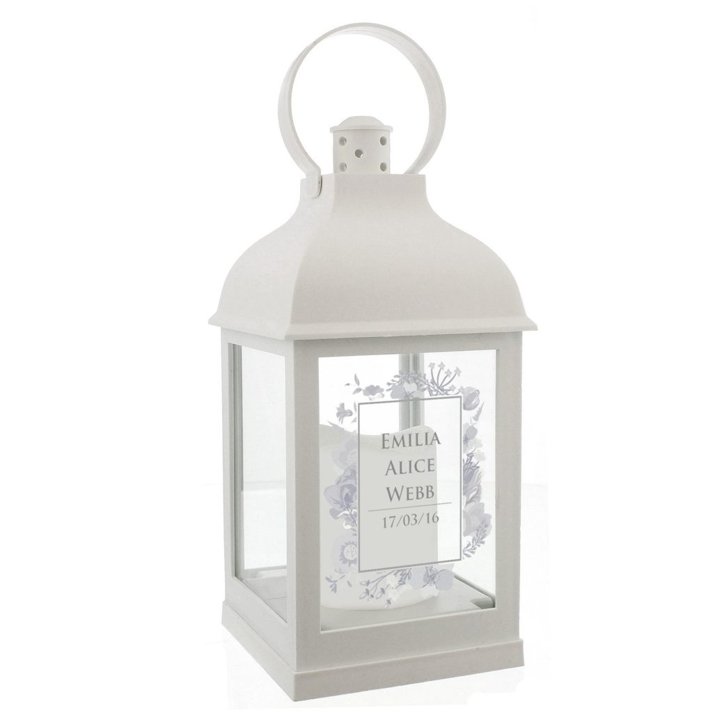 Personalised Soft Watercolour White Lantern