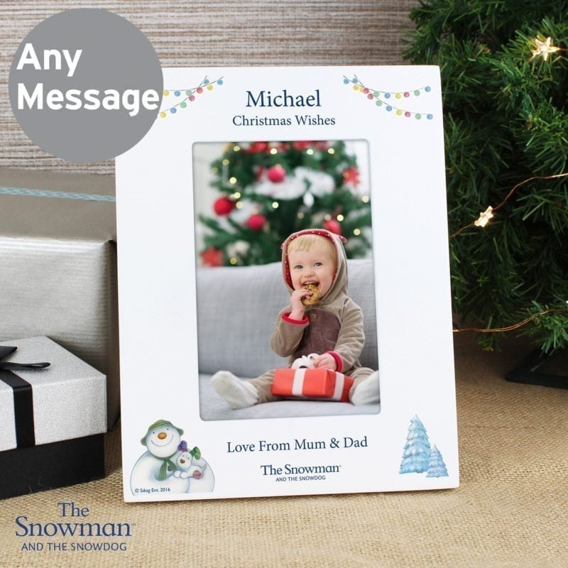 Personalised The Snowman and the Snowdog White 6x4 Photo Frame