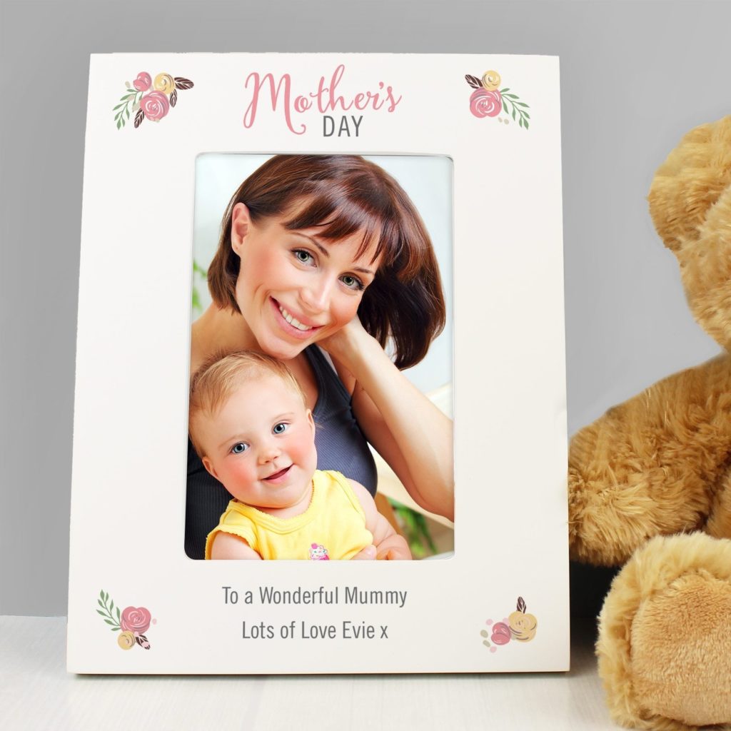 Personalised Floral Bouquet Mothers Day 4x6 Photo Frame
