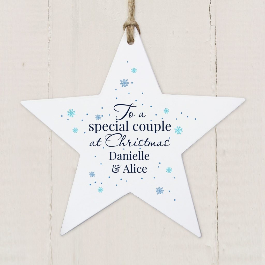 Personalised 'Special Couple' Wooden Star Decoration