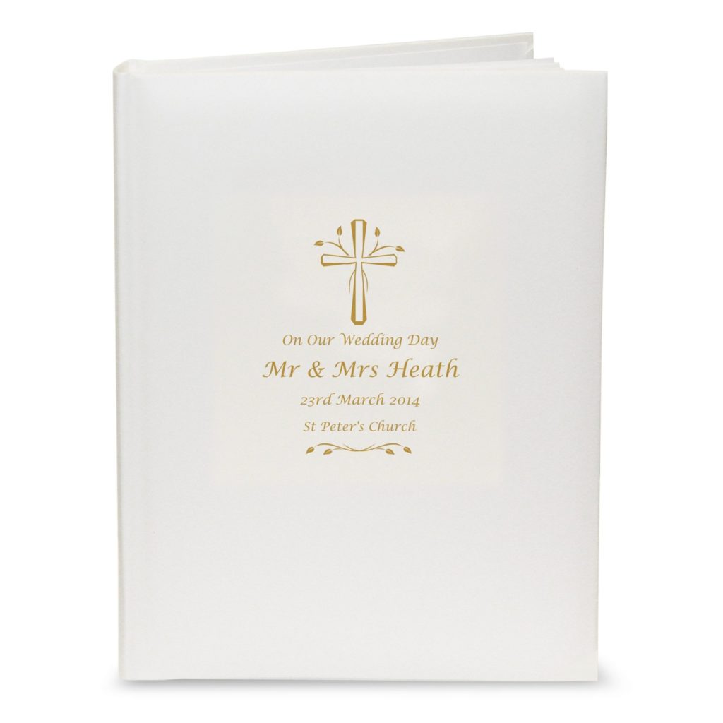 Personalised Gold Cross Traditional Album