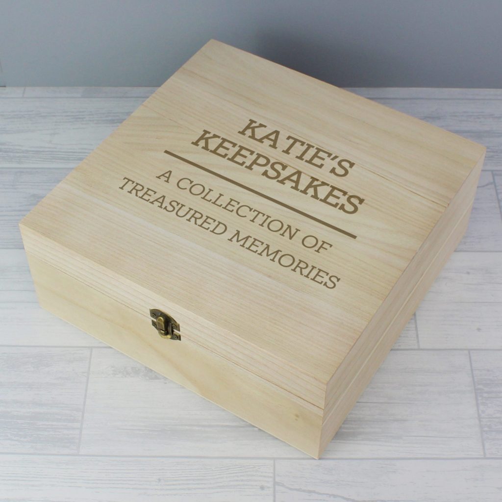 Personalised Any Message Large Wooden Keepsake Box