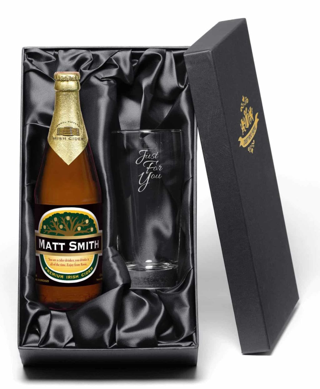 Personalised Cider & Glass Gift Set