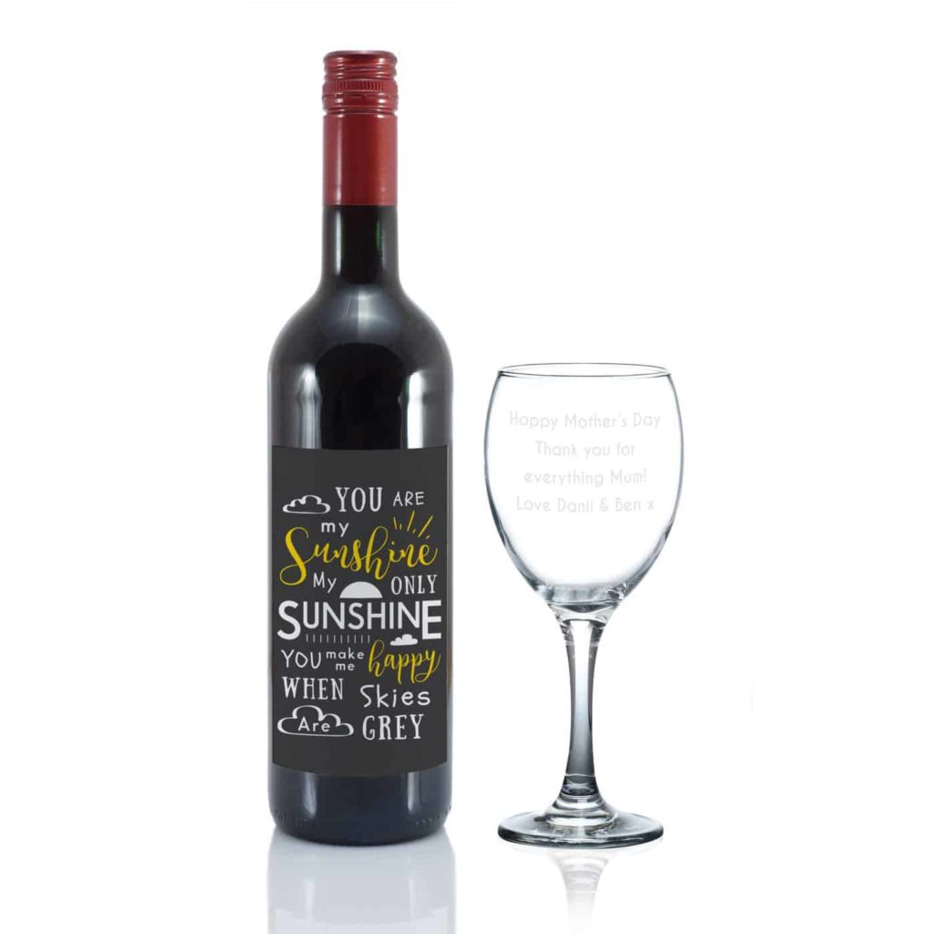 You Are My Sunshine Red Wine Gift Set