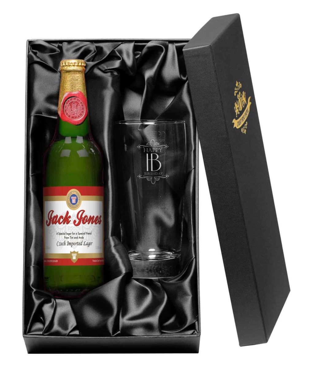 Personalised Lager & Glass Gift Set