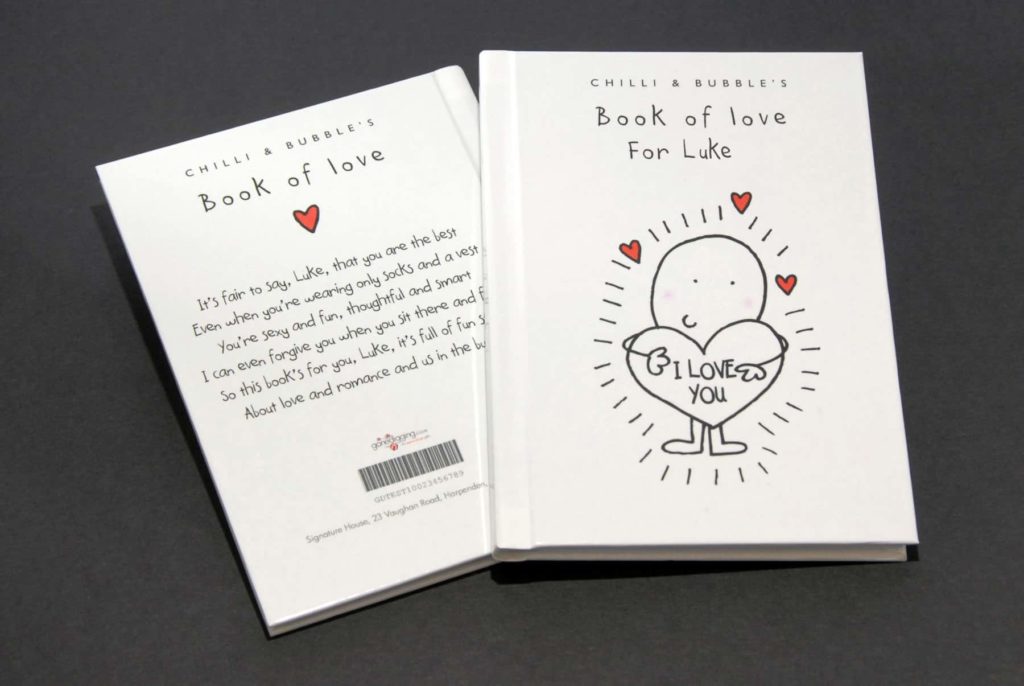Chilli and Bubble’s Personalised Book of Love for Him