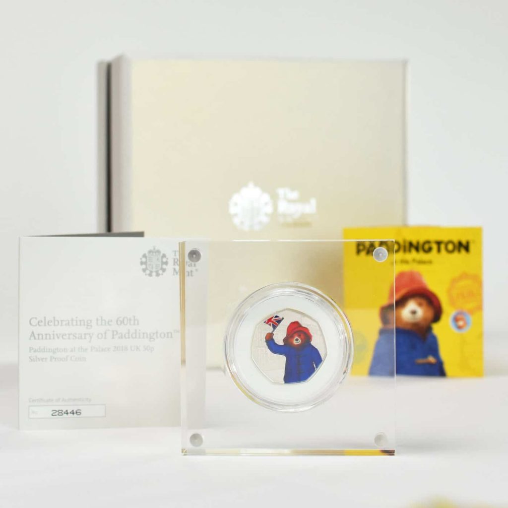 Silver Proof Paddington 50p in a deluxe personalised gift box