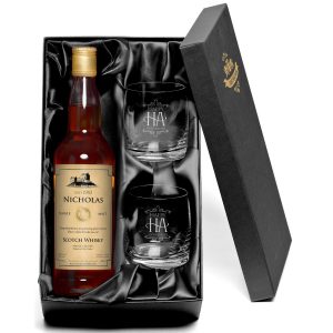 Personalised Single Malt Whisky & Glasses Gift Set