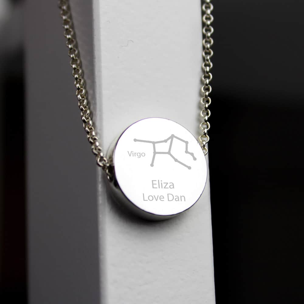 Virgo Zodiac Star Sign Silver Tone Necklace (August 23rd - September 22nd)