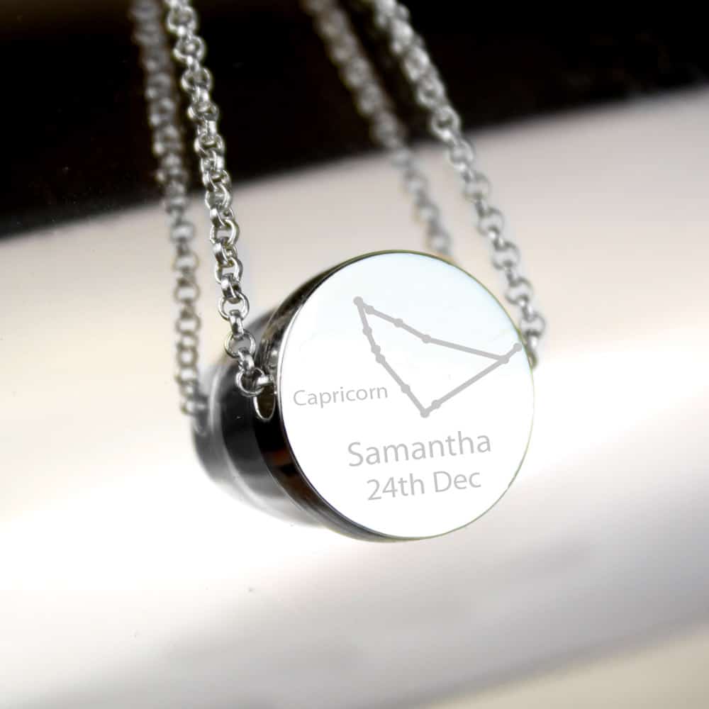 Capricorn Zodiac Star Sign Silver Tone Necklace (December 22nd - 19th January)