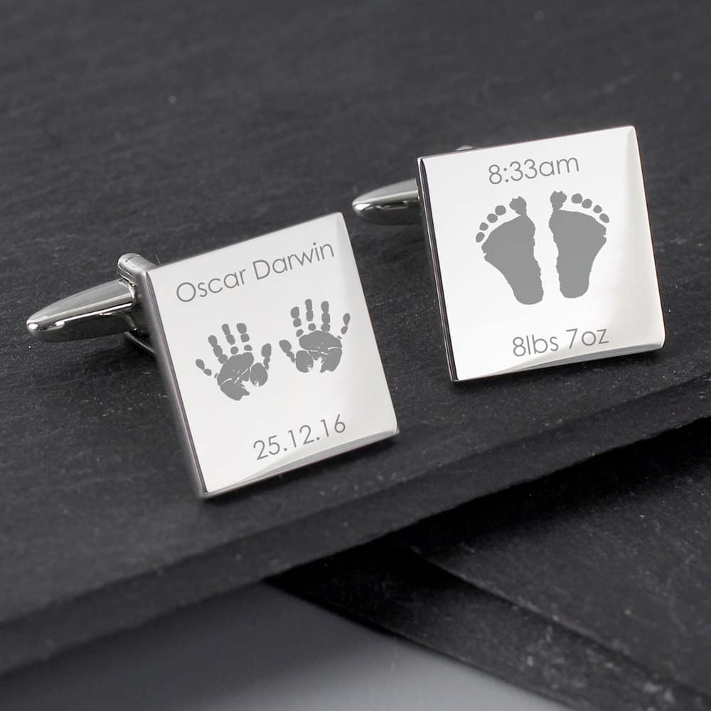 Hands and Feet New Baby Square Cufflinks
