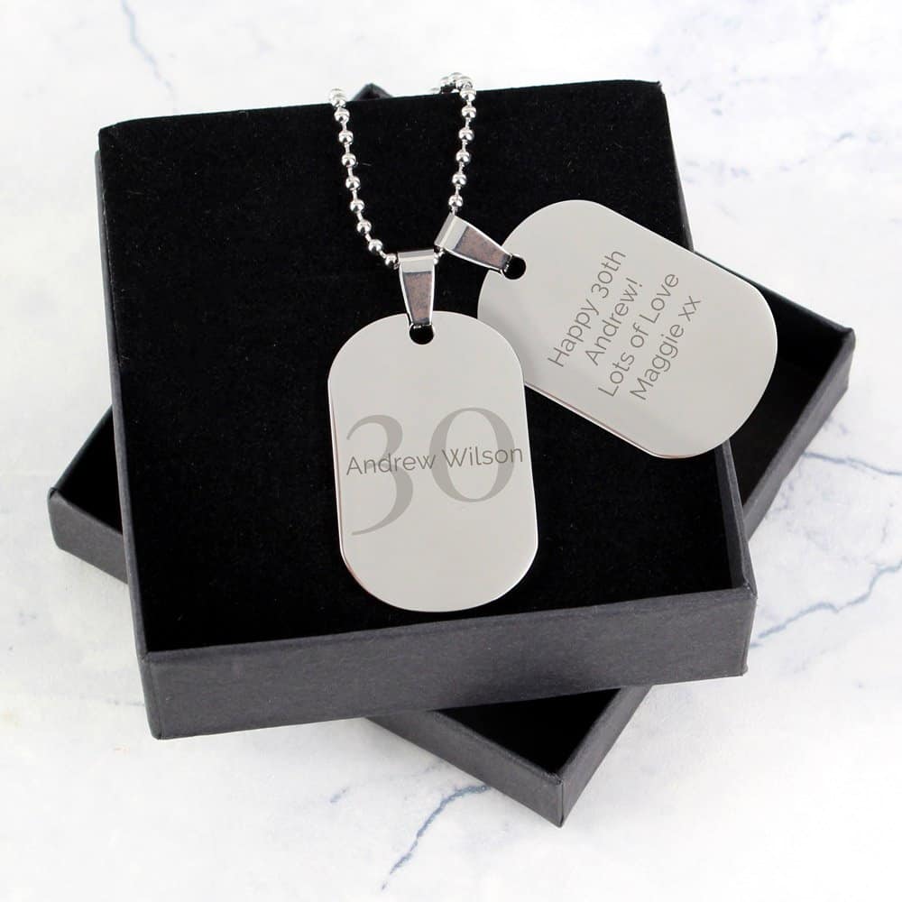 Big Age Stainless Steel Double Dog Tag Necklace