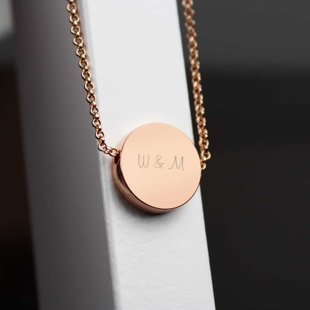 Any Name Rose Gold Tone Disc Necklace