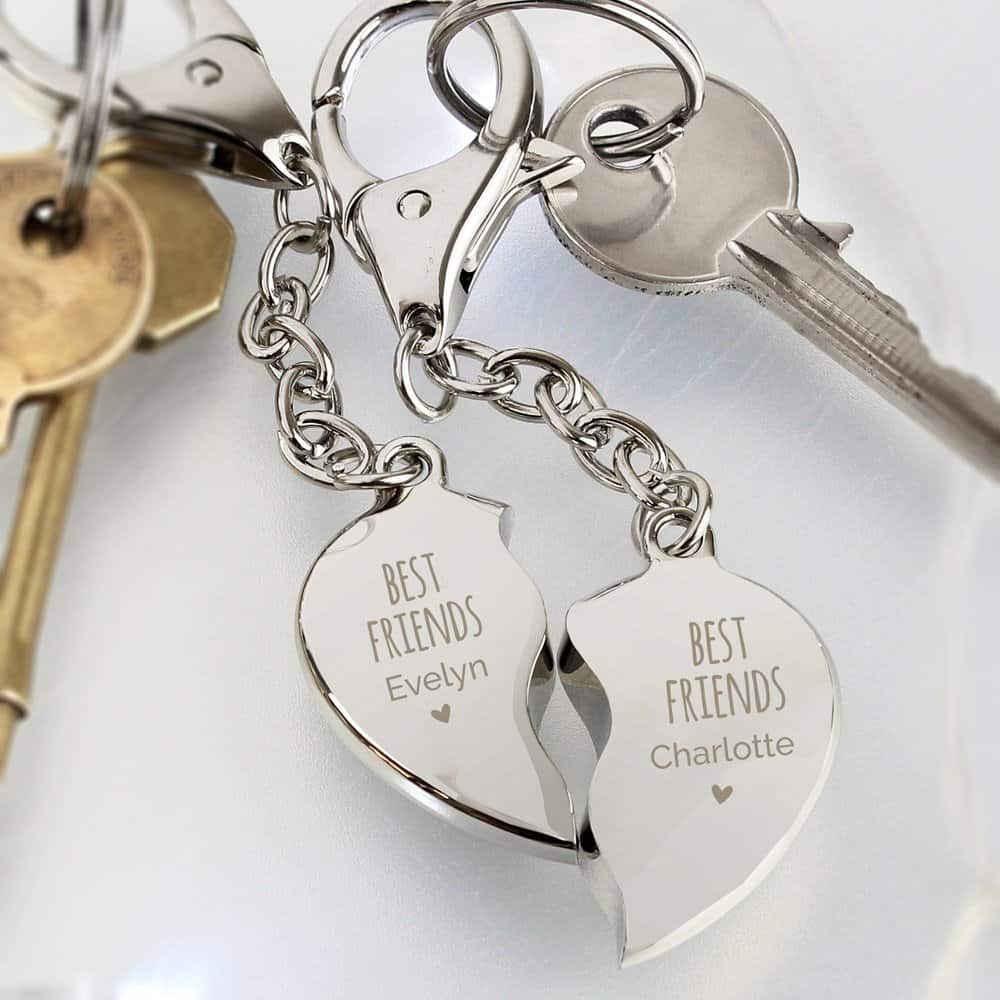 Best Friends Two Hearts Keyring