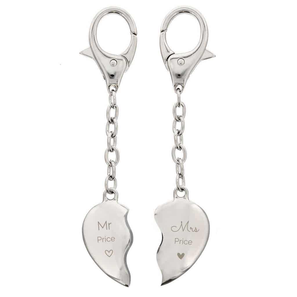 Mr & Mrs Two Hearts Keyring