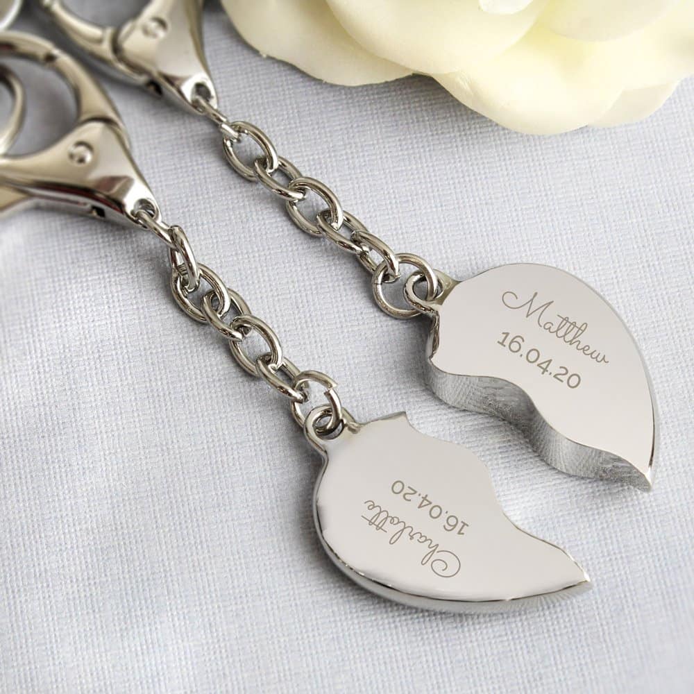 Any Message Two Hearts Keyring