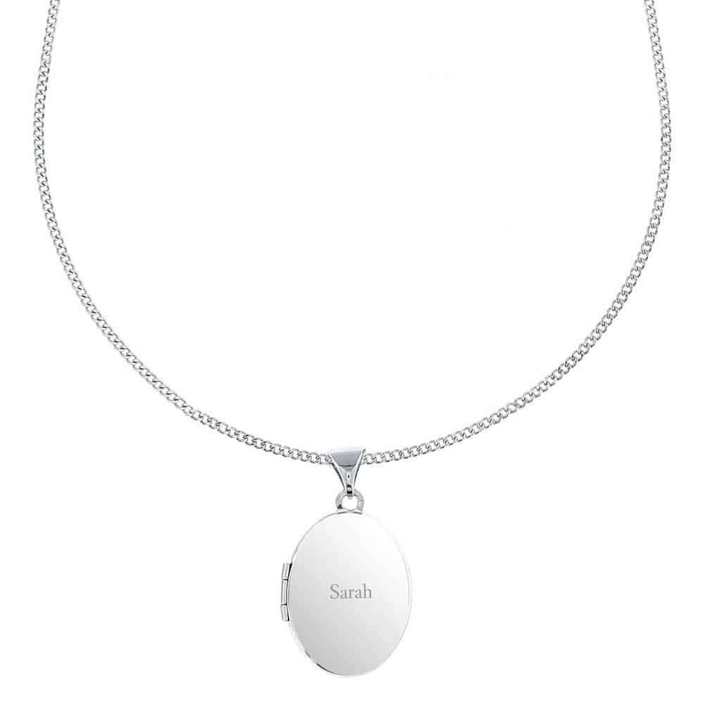 Sterling Silver Oval Locket Necklace