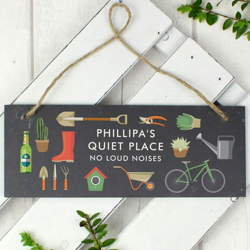 Garden Printed Hanging Slate Plaque