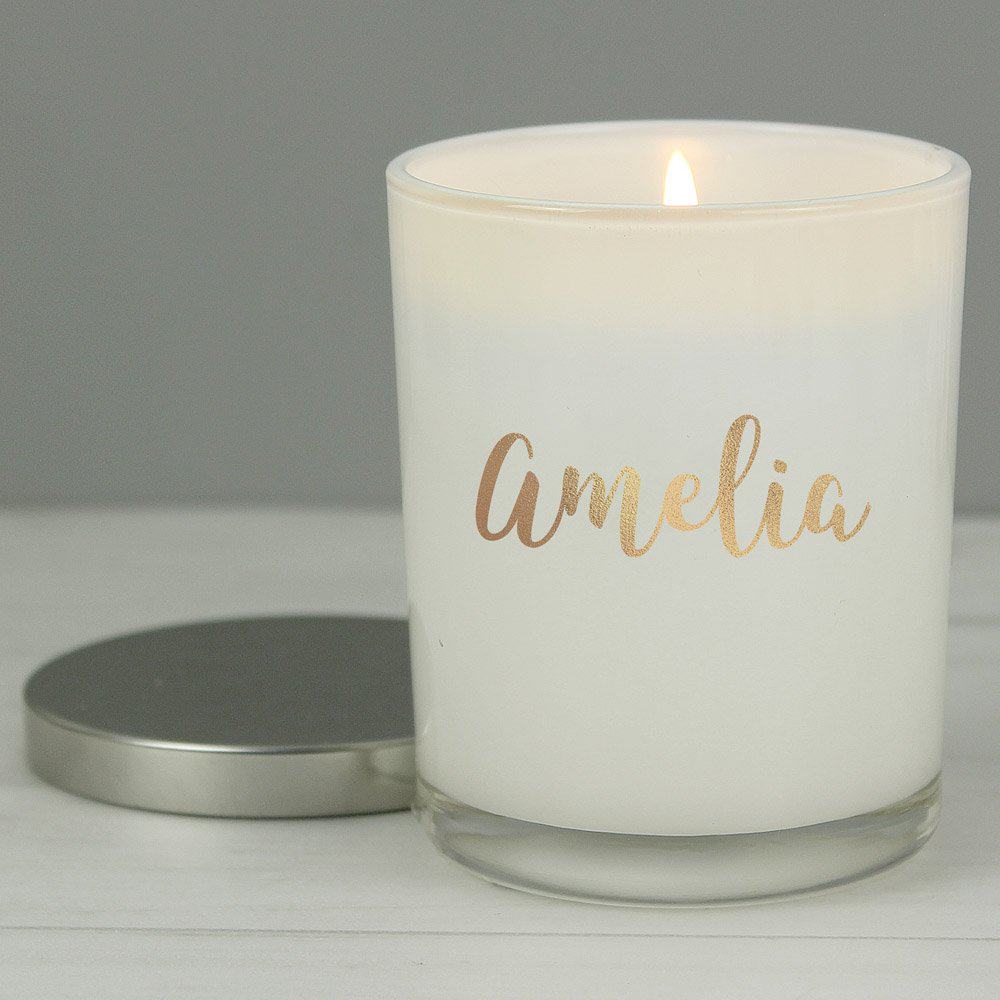 Gold Name Scented Jar Candle with Lid