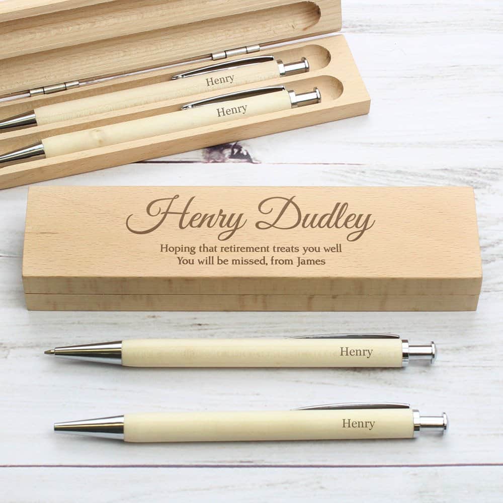 Any Message Wooden Pen & Pencil Box Set