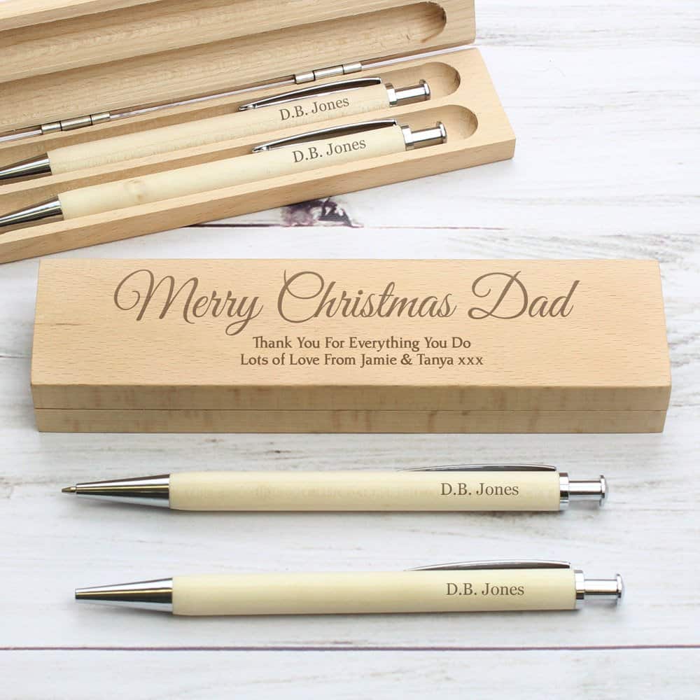 Any Message Wooden Pen & Pencil Box Set