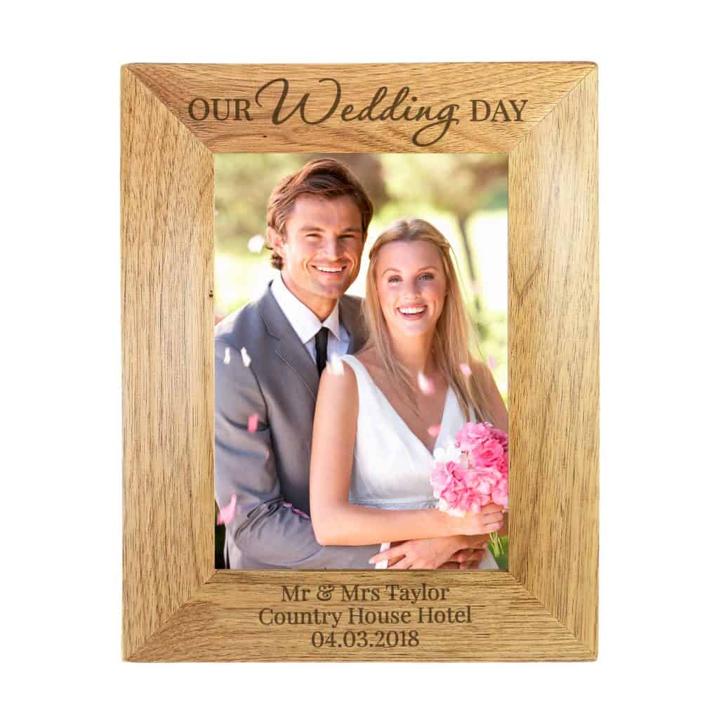 Our Wedding Day' Wooden 5x7 Photo Frame
