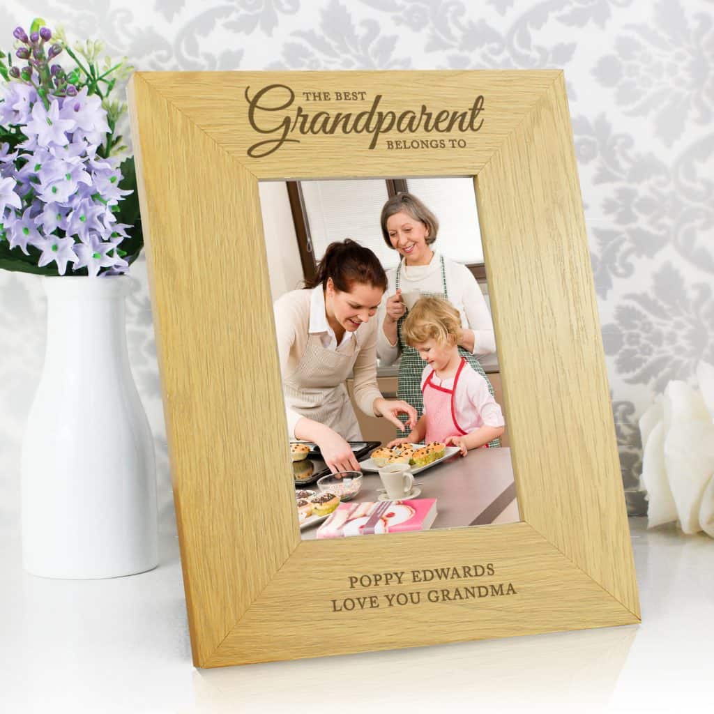 Oak Finish 'The Best Grandparent' 4x6 Photo Frame
