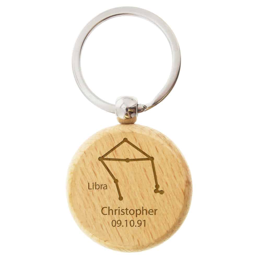 Libra Zodiac Star Sign Wooden Keyring (September 23rd – October 22nd) Libra Zodiac Star Sign Wooden Keyring (September 23rd - October 22nd)