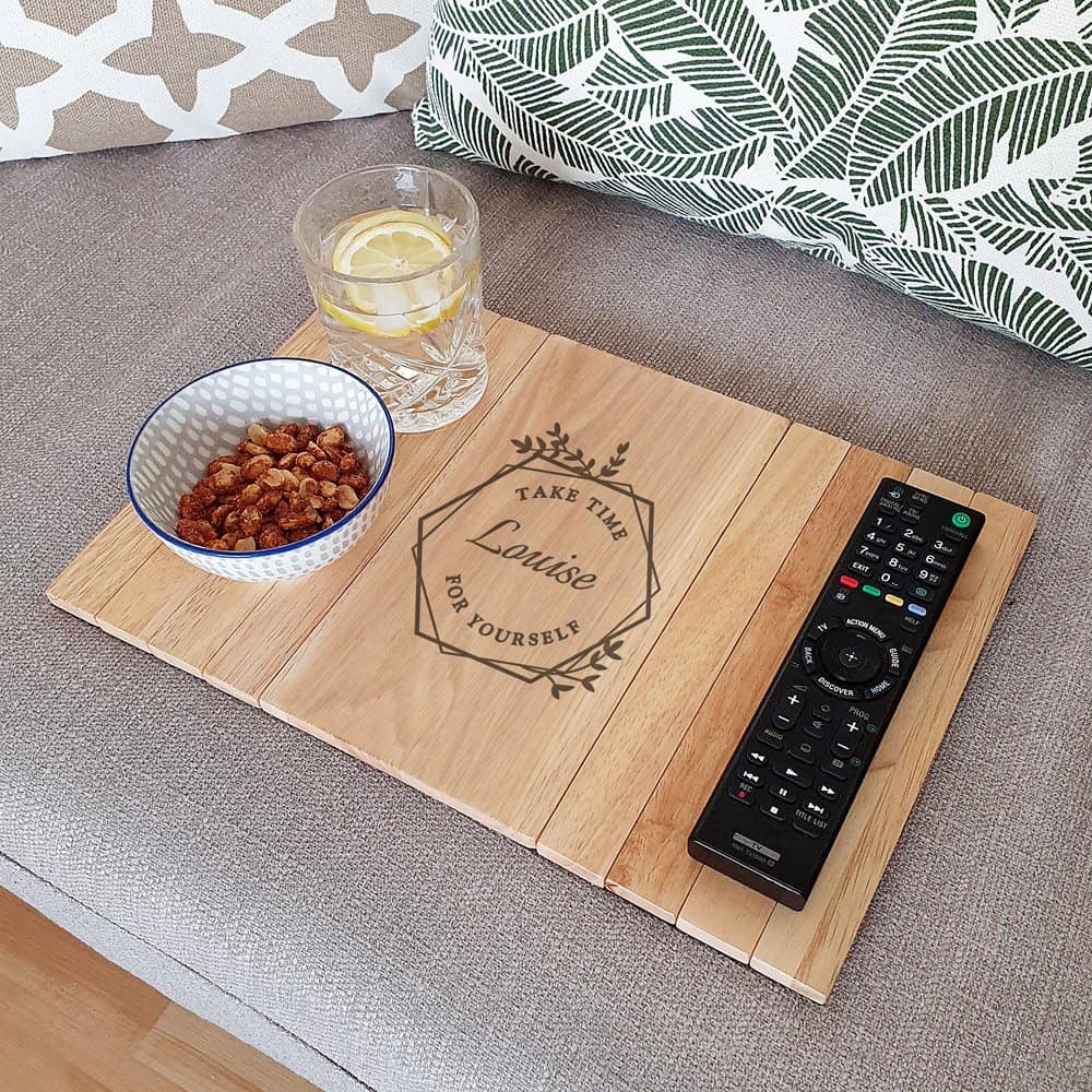 Take Time For Yourself Wooden Sofa Tray