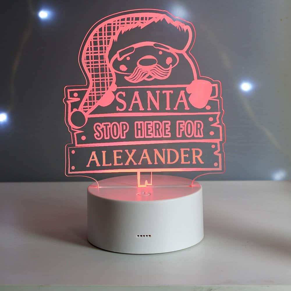 Santa Stop Here LED Colour Changing Night Light