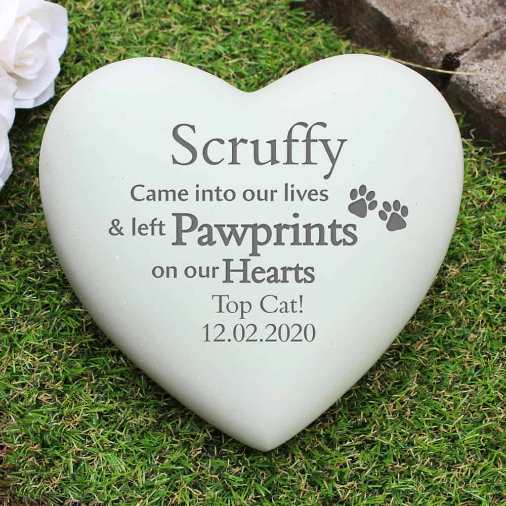 Pet Pawprints Heart Memorial