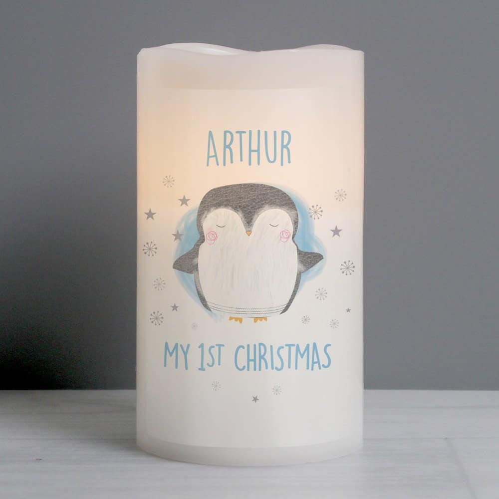 1st Christmas Penguin LED Candle