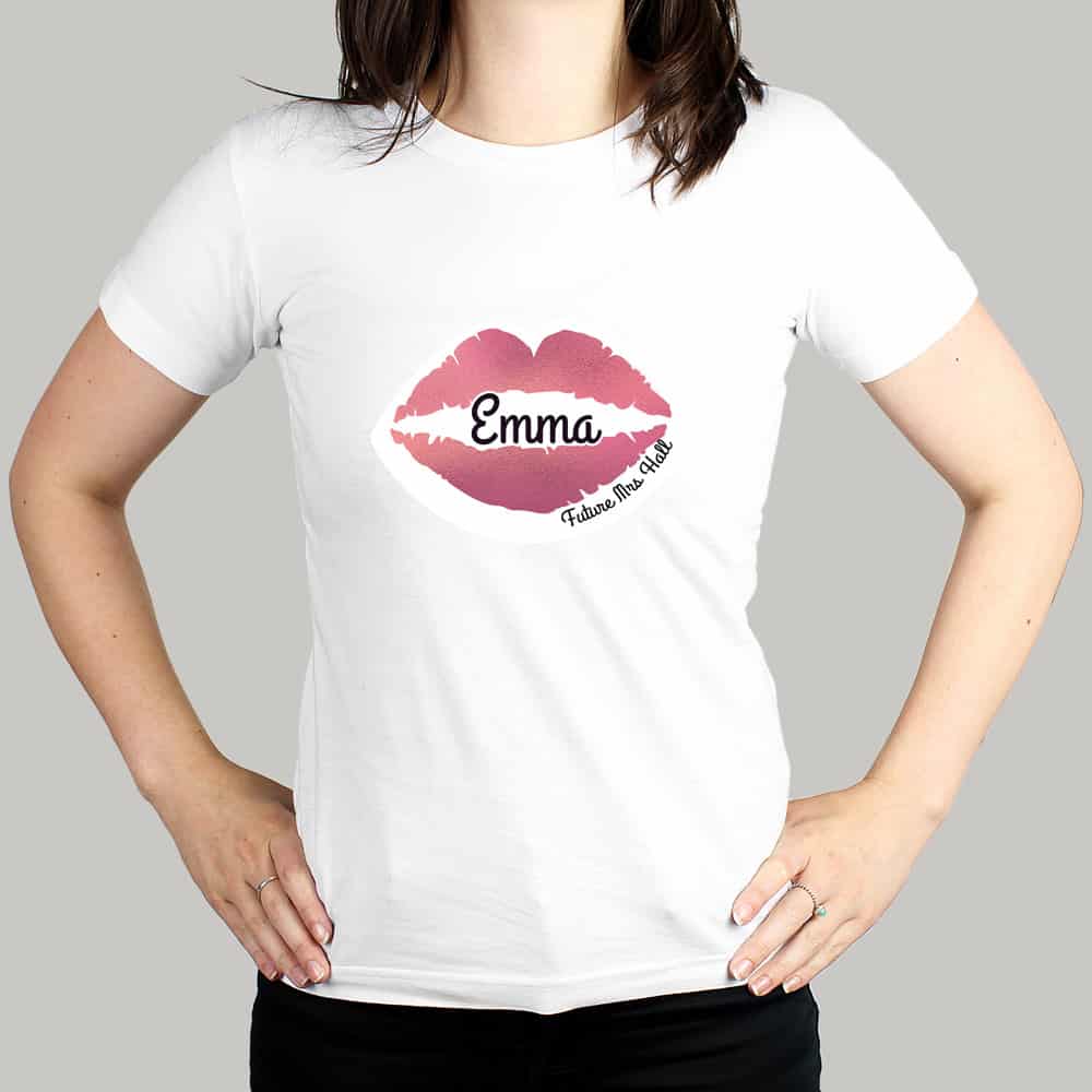 Rose Gold Lips Hen Party T-Shirt - White Large