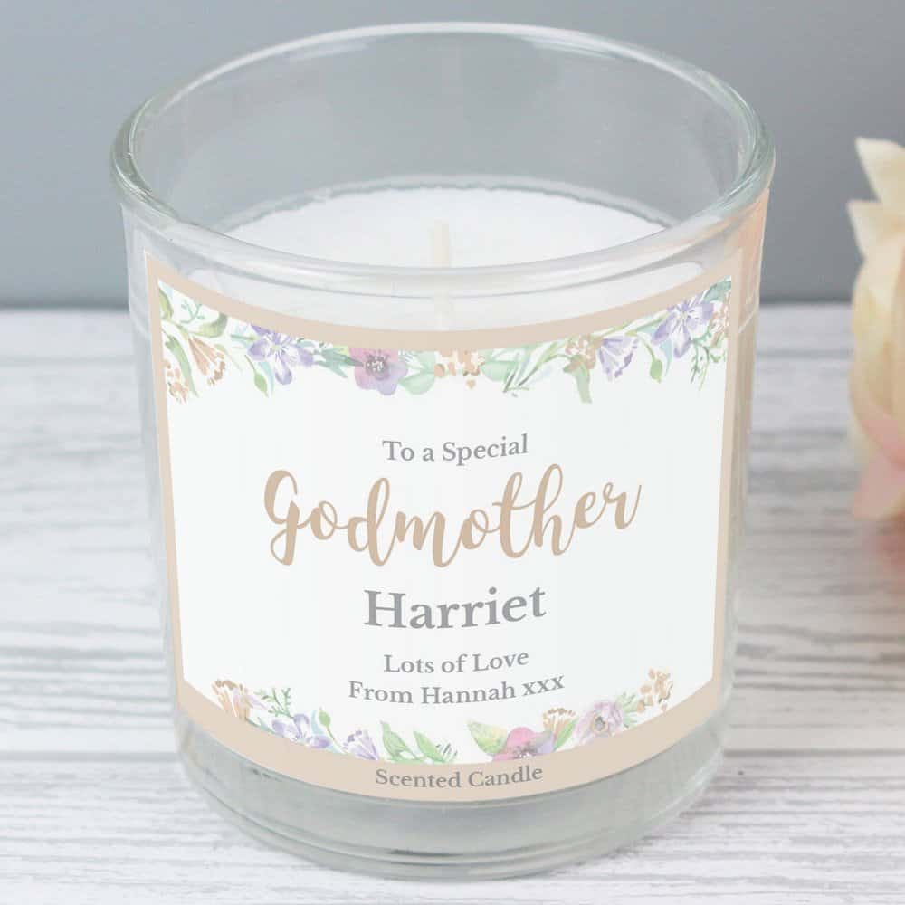 Floral Watercolour Scented Jar Candle