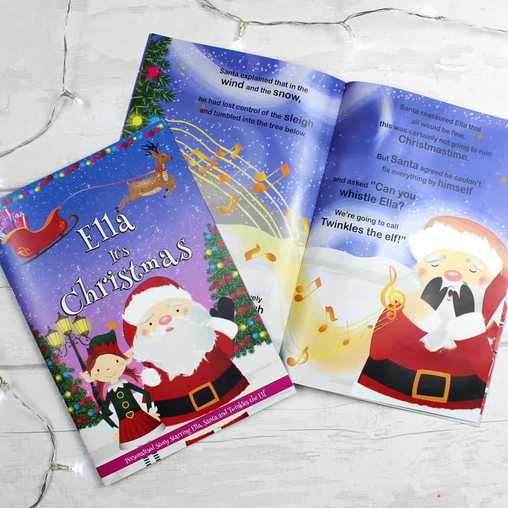 Girls ""It's Christmas"" Story Book, Featuring Santa and his Elf Twinkles