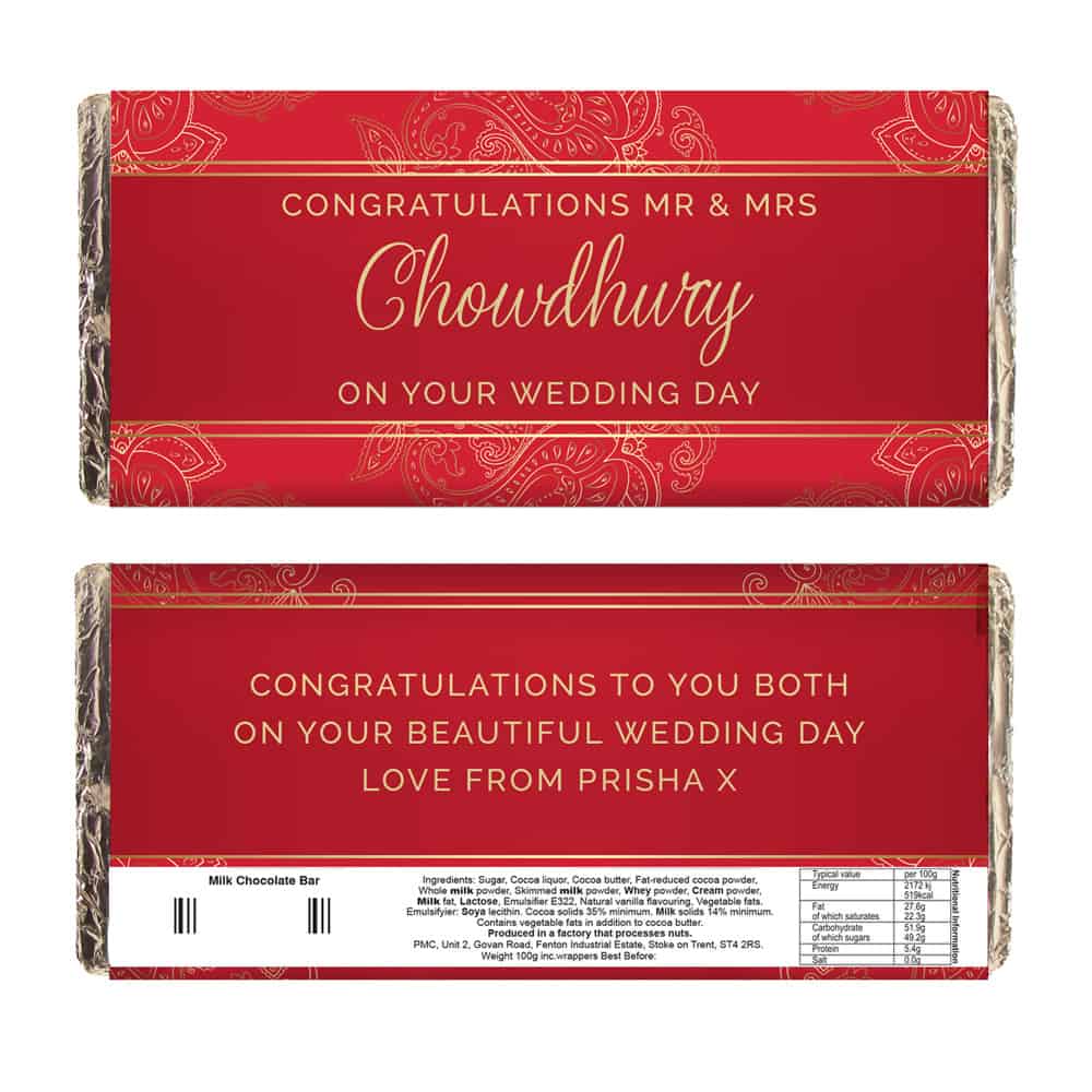 Paisley Wedding Milk Chocolate Bar Paisley Wedding Milk Chocolate Bar