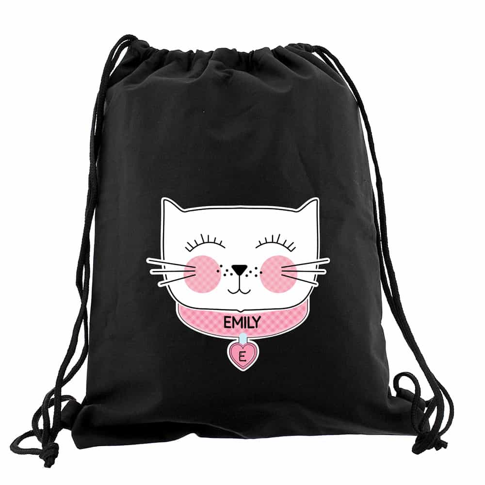 Cute Cat Black Swim & Kit Bag