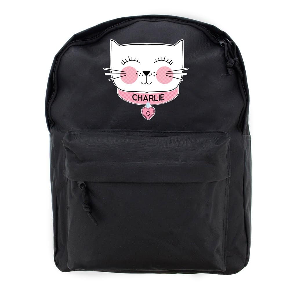 Cute Cat Black Backpack
