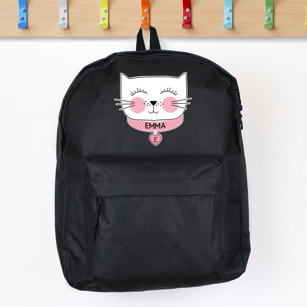 Cute Cat Black Backpack