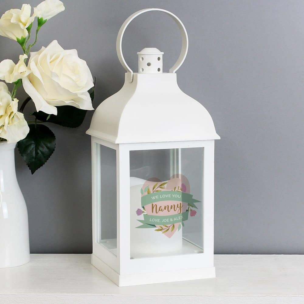 Floral Mother's Day White Lantern